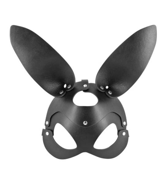 Adjustable faux leather bunny mask