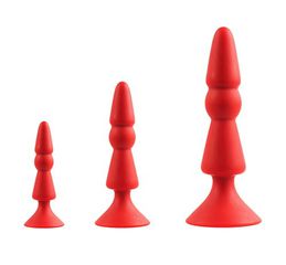 Πρωκτικές Σφήνες 3-Piece Anal Cone Butt Plug Set (Κόκκινες) - Menzstuff