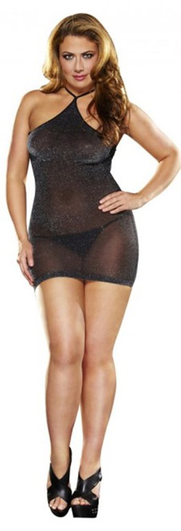 Lapdance VIP Mini Dress Black - Plus Size