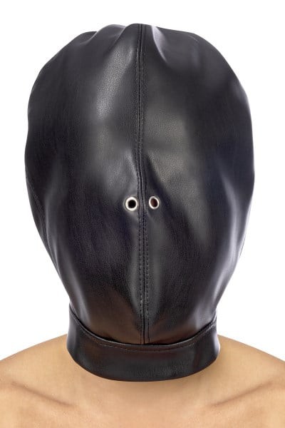 Fetish hood with strap