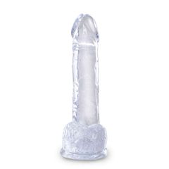 King Cock 7" Clear Cock with suction cup and Balls