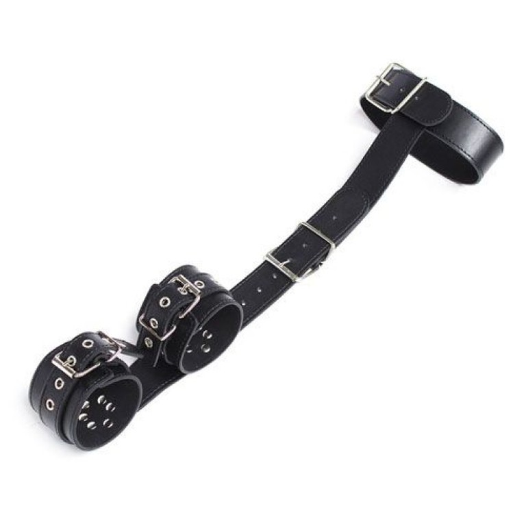Σετ Δεσίματος Μαύρο - Easy Back Cuffs+Collar Restraint