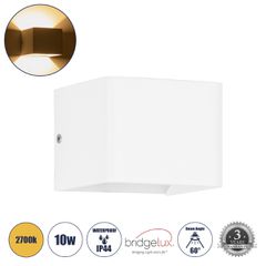 Μοντέρνα επιτοίχια απλίκα LED kelvo® CIRCOA 10W 1000lm 60° AC 220-240V IP44 θερμό λευκό 2700K λευκό ματ 10x8x10cm