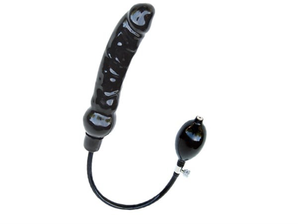 Inflatable Solid Dildo - Black L