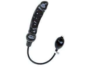 Inflatable Solid Dildo - Black L