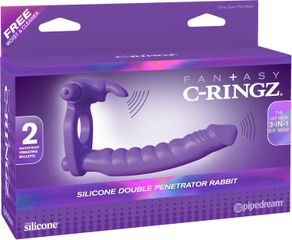 Διπλός Rabbit Μωβ Pipedream Fantasy C-Ringz Silicone-thumb-6