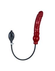 Inflatable Solid Dildo - Red L-thumb-1