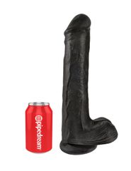 King Cock 33cm With Balls - Black-thumb-4