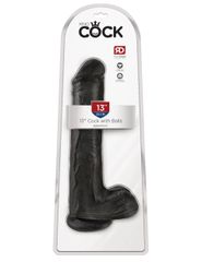 King Cock 33cm With Balls - Black-thumb-5