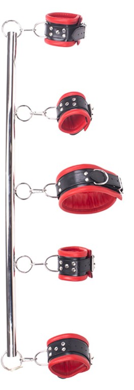 Spreader Bar deluxe set - Red Leather