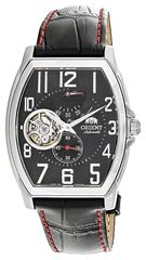 Αυτόματο ρολόι Orient με εμφανή μηχανισμό και μαύρο λουράκι CFHAA002B