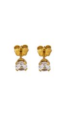 Gold 14 carat earrings with zircon 5mm