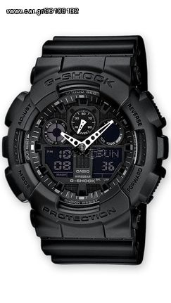 Ρολόι Casio G-Shock με μαύρο λουράκι GA-100-1A1ER