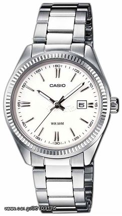 Ρολόι Casio Collection με ασημί μπρασελέ LTP-1302PD-7A1VEG