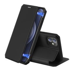 Dux Ducis Skin X Δερμάτινη Μαγνητική Θήκη Πορτοφόλι με Βάση Στήριξης για iPhone 12 Pro Max - Μαύρη