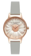 Ρολόι Olivia Burton 3D Daisy με γκρι λουράκι OB15EG50