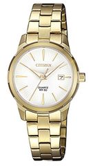 Ρολόι Citizen Elegance με χρυσό μπρασελέ και ημερομηνία EU6072-56D