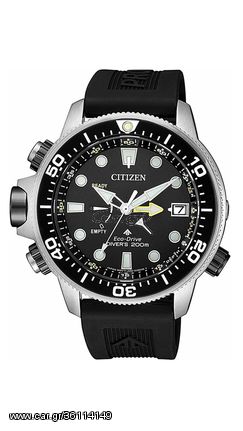 Ρολόι Citizen Aqualand Promaster Eco Drive με μαύρο λουράκι BN2036-14E