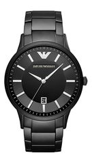 Ρολόι Emporio Armani Renato με μαύρο μπρασελέ και ημερομηνία AR11184