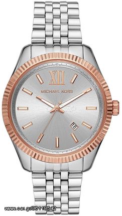 Ρολόι Michael Kors Lexington με ασημί και ροζ χρυσό μπρασελέ MK8753