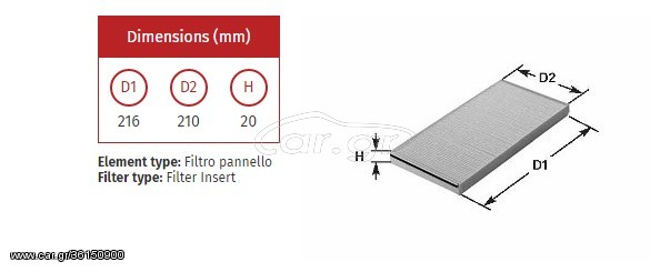 ΦΙΛΤΡΟ ΚΑΜΠΙΝΑΣ CITROEN XSARA-XANTHIA 1.6-1.8 2000-2005/BERLINGO PEGEUOT PARTNER NC 2010