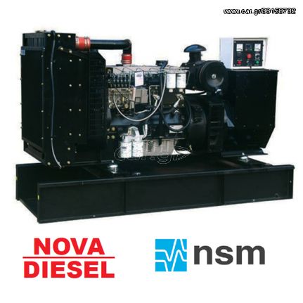 Γεννήτρια πετρελαίου NOVA NSM 10000AVR 10 KVA μονοφασική υδρόψυκτη με Μίζα & Πίνακα 45010-4 (Χαμηλόστροφη 1500 Στροφών)