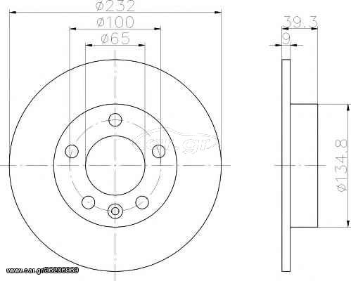 Δισκόπλακα οπίσθια 232x9 (ΚΑΙΝΟΥΡΓΙΑ) ,AUDI ,A3/S3 1997-2003 