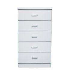 Ε7395,1 DRAWER Συρταριέρα με 5 Συρτάρια, Απόχρωση Άσπρο  60x40x97cm Συρταριέρα Υπνοδωματίου,  MDF - Κόντρα Πλακέ - Καπλαμάς - Νοβοπάν, , 1 Τεμάχιο