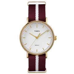 Timex Weekender Fairfield, Unisex Watch, Red / White Fabric Strap TW2P98100