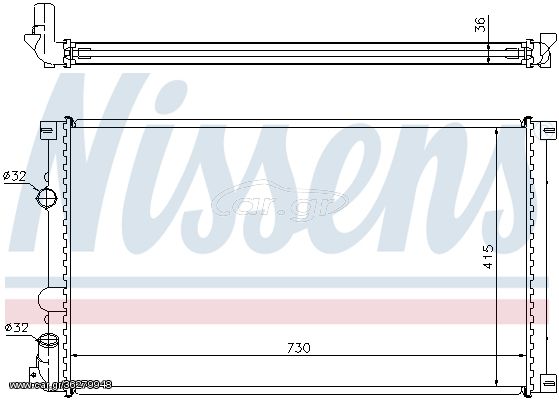 NISSENS ΨΥΓΕΙΟ ΜΗΧΑΝΗΣ RENAULT - ΨΥΓΕΊΟ ΝΕΡΟΎ ΚΑΙ ΕΞΑΡΤΉΜΑΤΑ - NISSENS