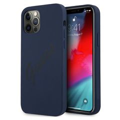 Guess GUHCP12LLSVSBL iPhone 12 Pro Max 6.7" blue/blue hardcase Script Vintage