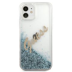 Guess GUHCP12SGLVSBL iPhone 12 mini 5.4" blue/blue hardcase Glitter Vintage Script-thumb-2