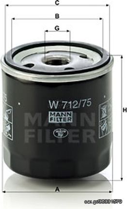 MANN-FILTER Φίλτρο Λαδιού - W 712/75