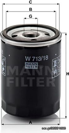 MANN-FILTER Φίλτρο Λαδιού - W 713/18