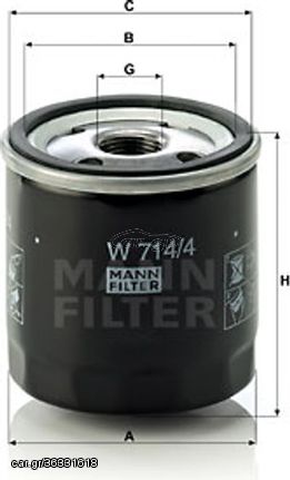 MANN-FILTER Φίλτρο Λαδιού - W 714/4