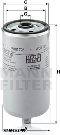 MANN-FILTER Φίλτρο Καυσίμου - Wdk 725