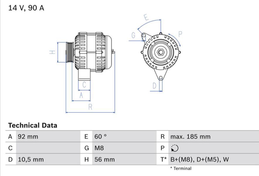 Bosch Γεννήτρια - 0 986 040 180