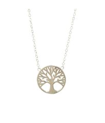 Ασημένιο επιπλατινωμένο κολιέ με Δένδρο της Ζωής λουστραριστό 199123