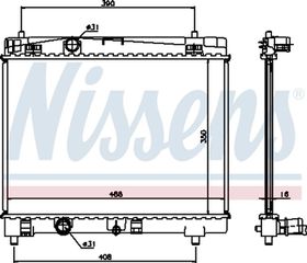 Nissens Ψυγείο, Ψύξη Κινητήρα - 64671A