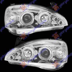 Φανος Εμπρος Σετ Eagle Eyes Χρωμιο 02- Opel Corsa C 00-06