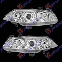 Φανος Εμπρος Σετ Eagle Eyes Χρωμιο Renault Megane SDN-H/B-L/B 02-05