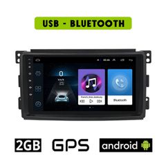 SMART 451 (2007-2010) Android οθόνη αυτοκίνητου 2GB με GPS WI-FI (ηχοσύστημα αφής 9" ιντσών OEM Youtube Playstore MP3 USB Bluetooth Mirrorlink fortwo 4x60W Radio) SM93-2GB