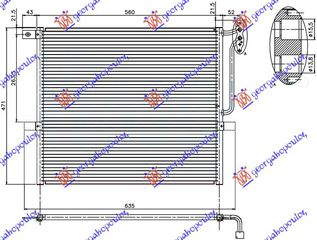 Ψυγειο A/C 2,0-2,5-3,0 Βενζ (52.5x47,2) Bmw X3 (E83) 04-07 - 031406400