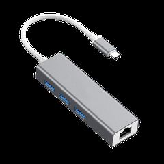 Type C 100 Mbps Gigabit Ethernet Rj45 Lan Adapter With 3 Usb 3.0 HW-TC15 (Κωδ. 1-DOCK007)