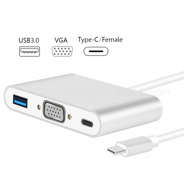 Type-c to VGA+USB3.0+PD (Κωδ. 1-DOCK011)