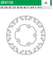 ΔΙΣΚΟΠΛΑΚΑ DF4110A SYM GTS 250 JOYMAX 250 300 ΕΜΠ 240-125-98 5ΤΡ NEWFREN