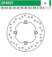 ΔΙΣΚΟΠΛΑΚΑ DF4059A HONDA SH 125 150 DYLAN 125 ΟΠΙΣΘ 220-125-105 4ΤΡ NEWFREN
