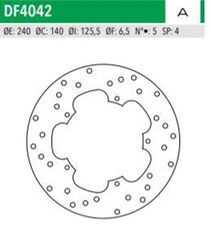 ΔΙΣΚΟΠΛΑΚΑ DF4042A GILERA RUNNER 50 125 180 ΕΜΠ ΟΠΙΣΘ 240-140-125.5 5ΤΡ NEWFREN