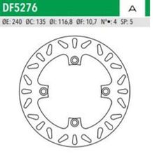ΔΙΣΚΟΠΛΑΚΑ DF5276A HONDA CBF 500 600 CB 600 HORNET ΟΠΙΣΘ 240-135-116.8 4ΤΡ NEWFREN