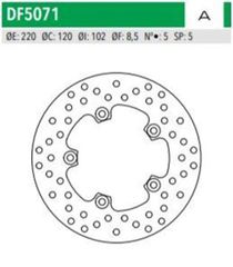 ΔΙΣΚΟΠΛΑΚΑ DF5071A APRILIA TUONO 1000 RSV 1000 ΟΠΙΣΘ 220-120-102 5ΤΡ NEWFREN